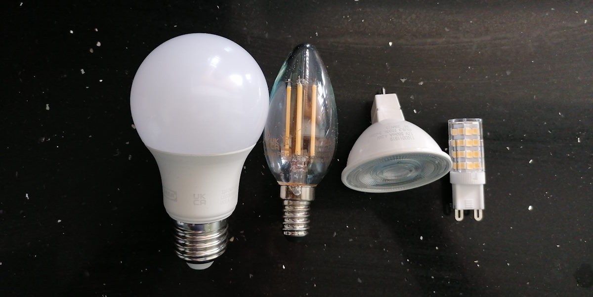 Four types of LED light bulbs